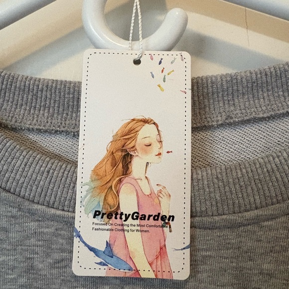 Long sleeve sweatshirt pleated minidress - Picture 5 of 6